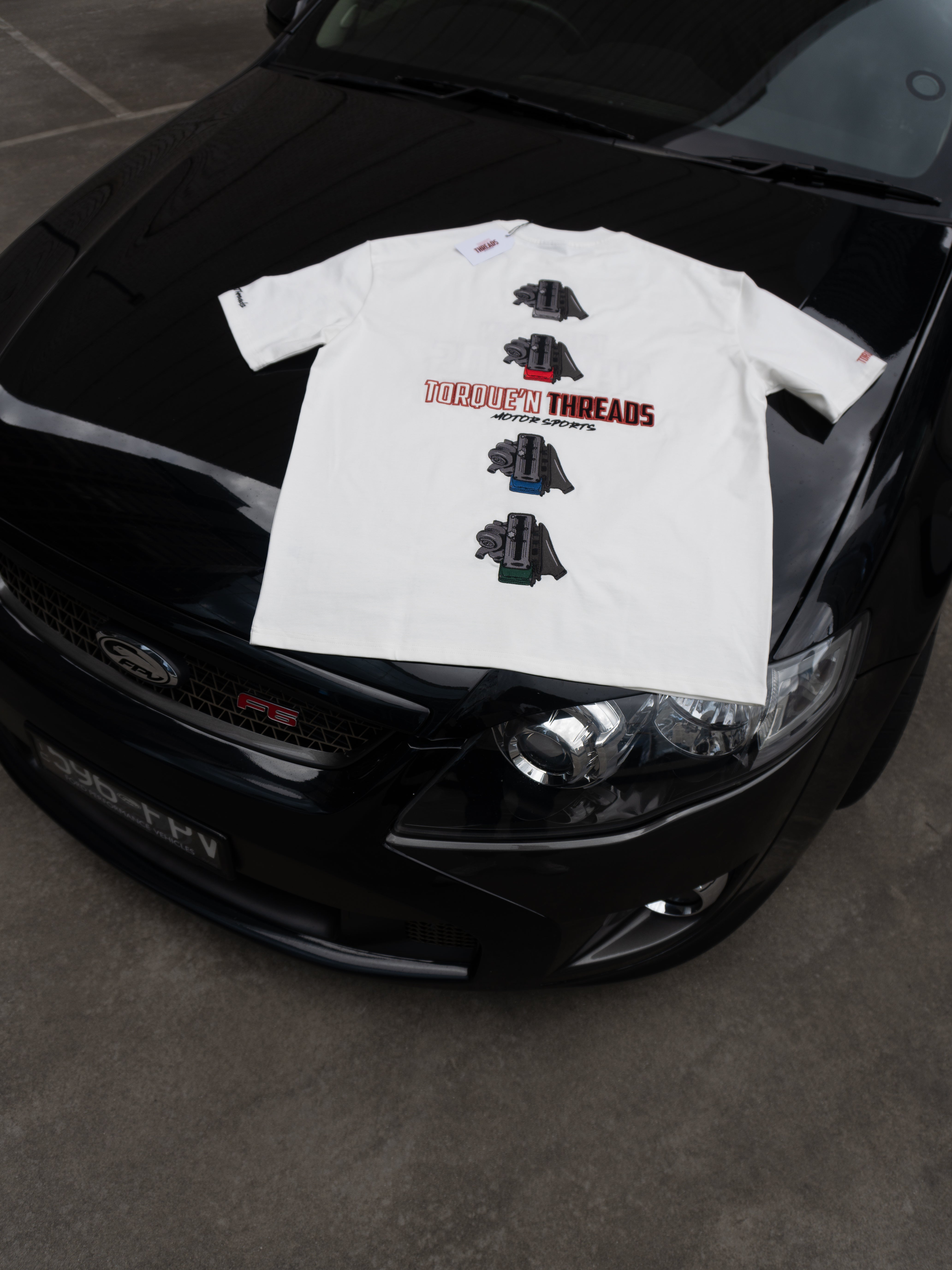 Torque'N Threads Motorsports Tshirt (White)