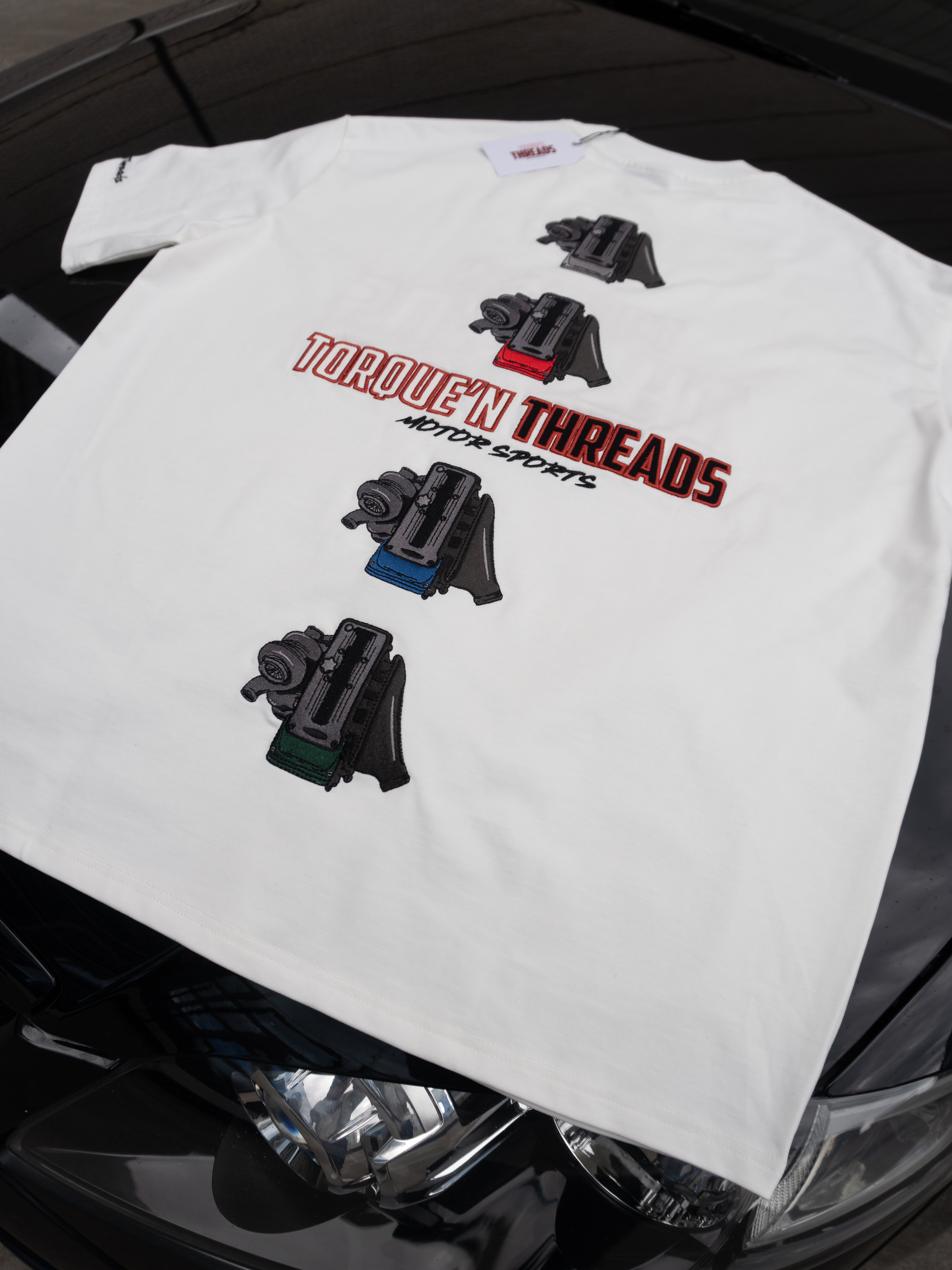 Torque'N Threads Motorsports Tshirt (White)